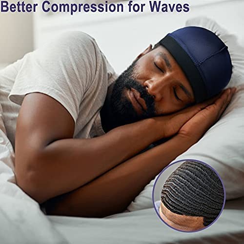 4 Pcs Silk Wave Cap Compression Over Silky Durag Stocking Wave Caps for Men