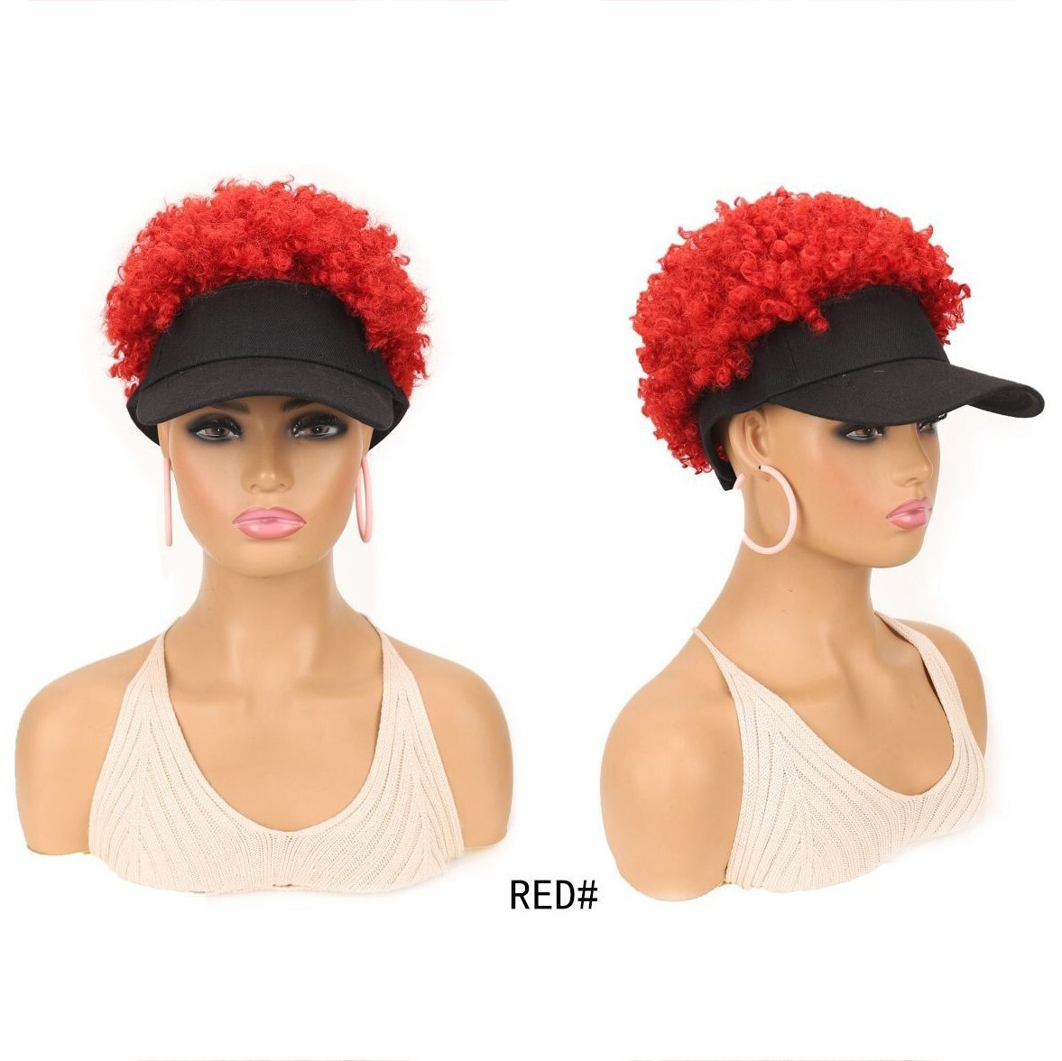 Afro Kinky Curly Hair Baseball Hat Cap Synthetic Afro Hair Wig Hat Party Cosplay