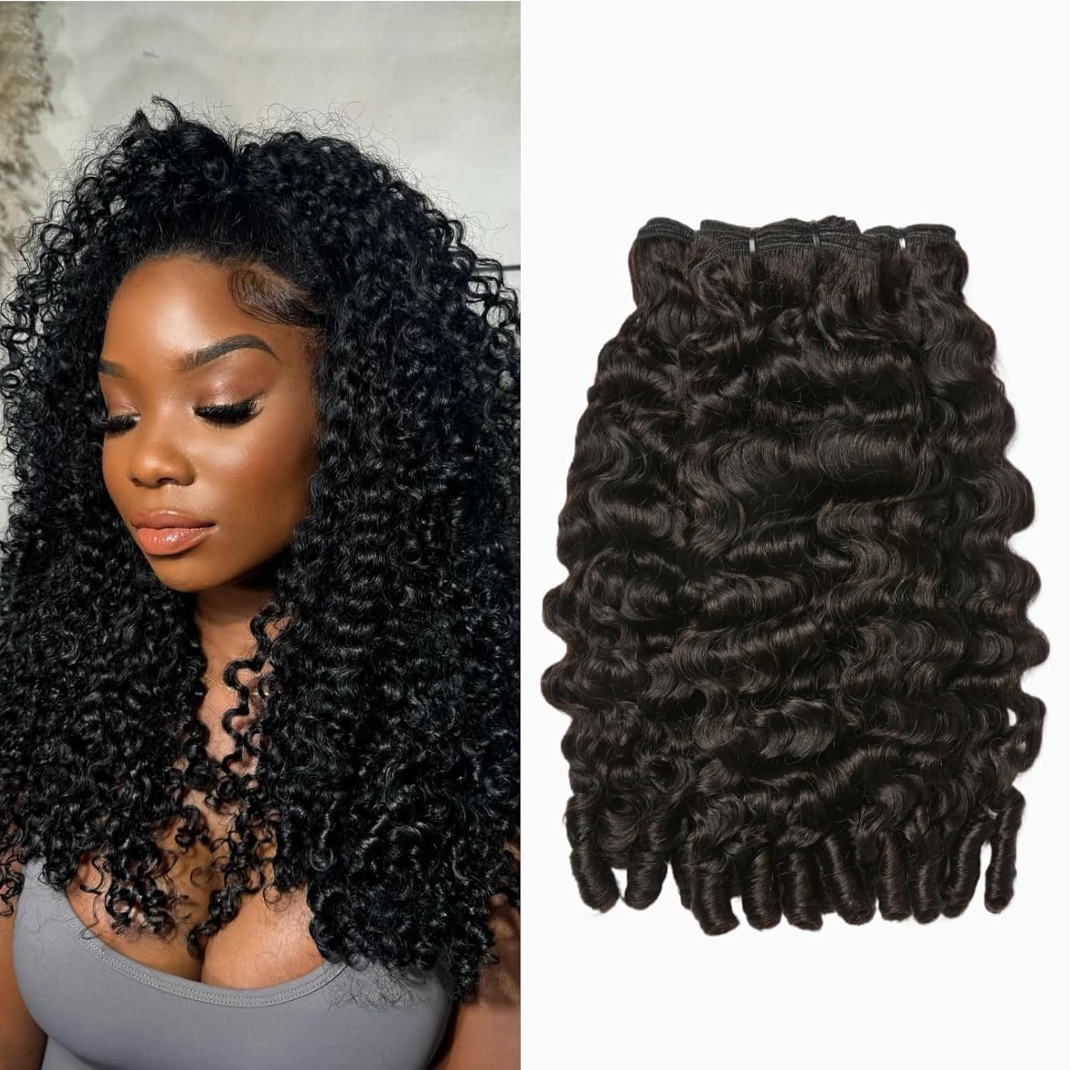 ASHINE Burmese Curly Bundles Human Hair 16 18 20 Inch Natural
