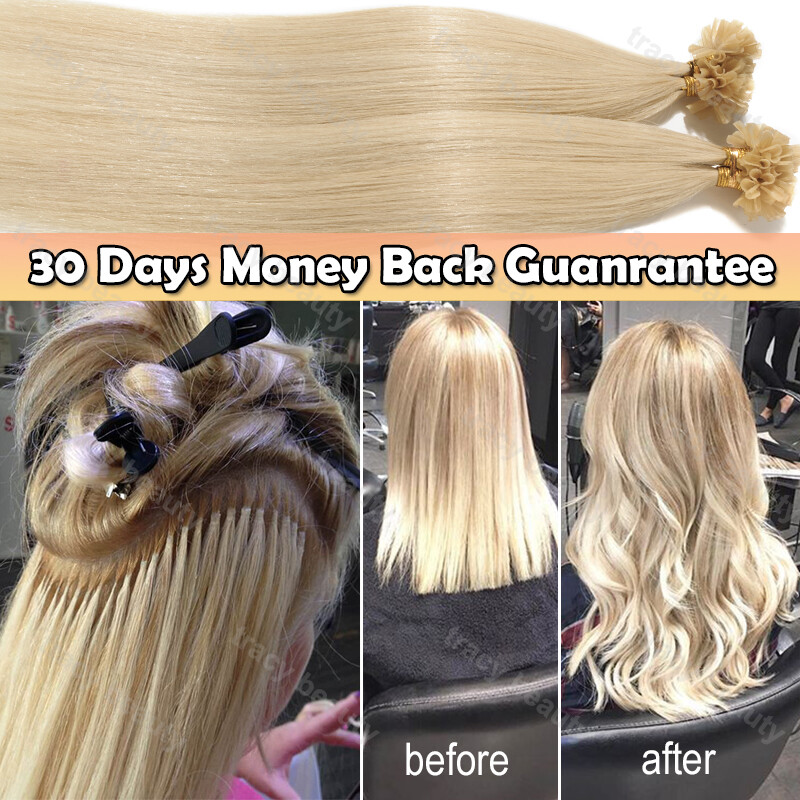 20-24Inch 100g Keratin Nail U Tip 100% Remy Human Hair Extensions Pre-Bonded US
