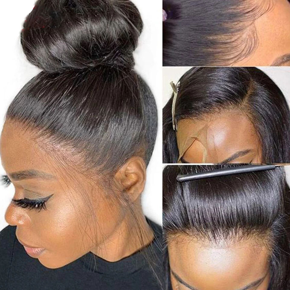 360 Lace Frontal Wigs Brazilian Straight Lace Front Human Hair Wigs Pre Plucked