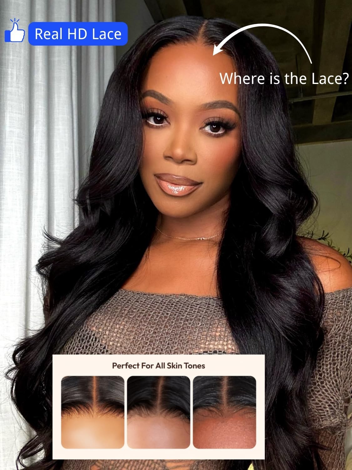 Glueless 5×5 Body Wave Drawstring Wig – 180% Density, Pre-Plucked, 24 Inch, Huma