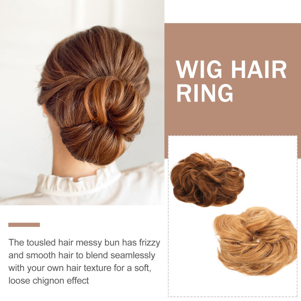 2 Pcs Hair Bun Ropes Curly Hair Simulation Human Hair Piece for Hair Styling