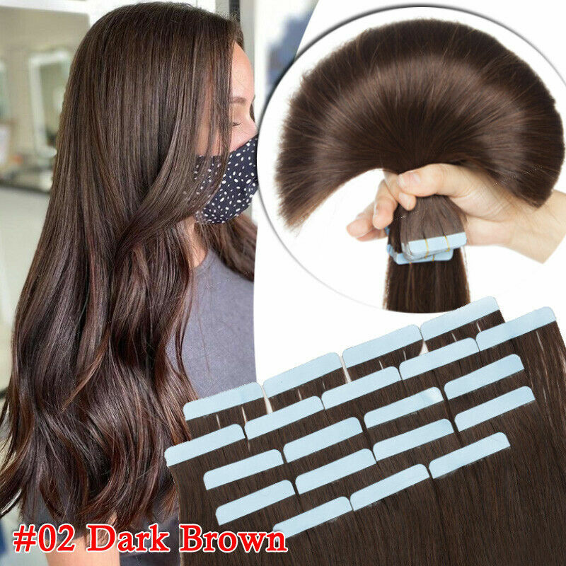 Tape in Hair Extensions Real Human Hair Seamless Skin Weft Balayage Blonde Hair