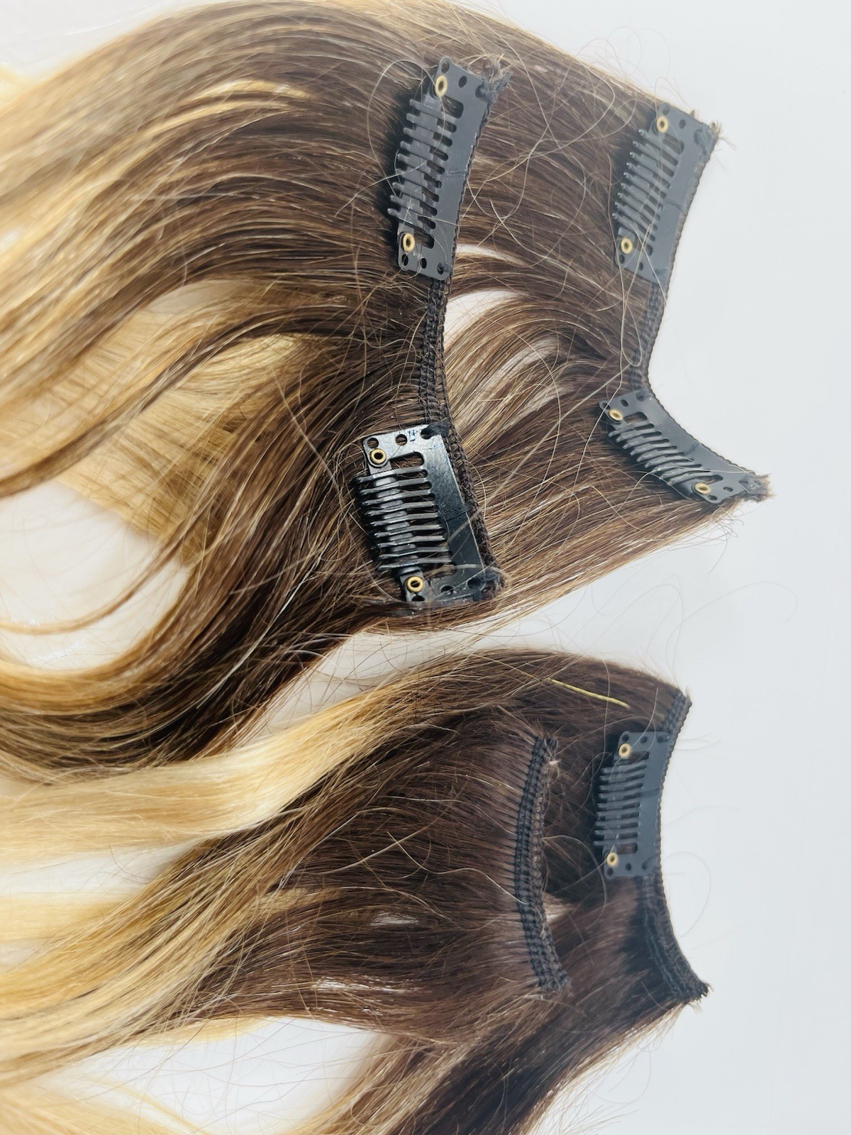 Moresoo Clip In Hair Extensions 14” 50G #2/27/613 Remy Human Hair READ