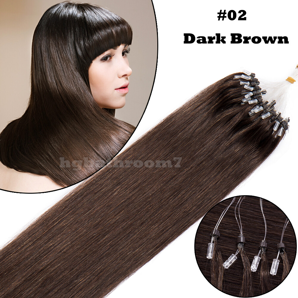 1GRAM Loop Bead Micro Ring Remy Russian Human Hair Extensions Ombre 18 20 22 ASP