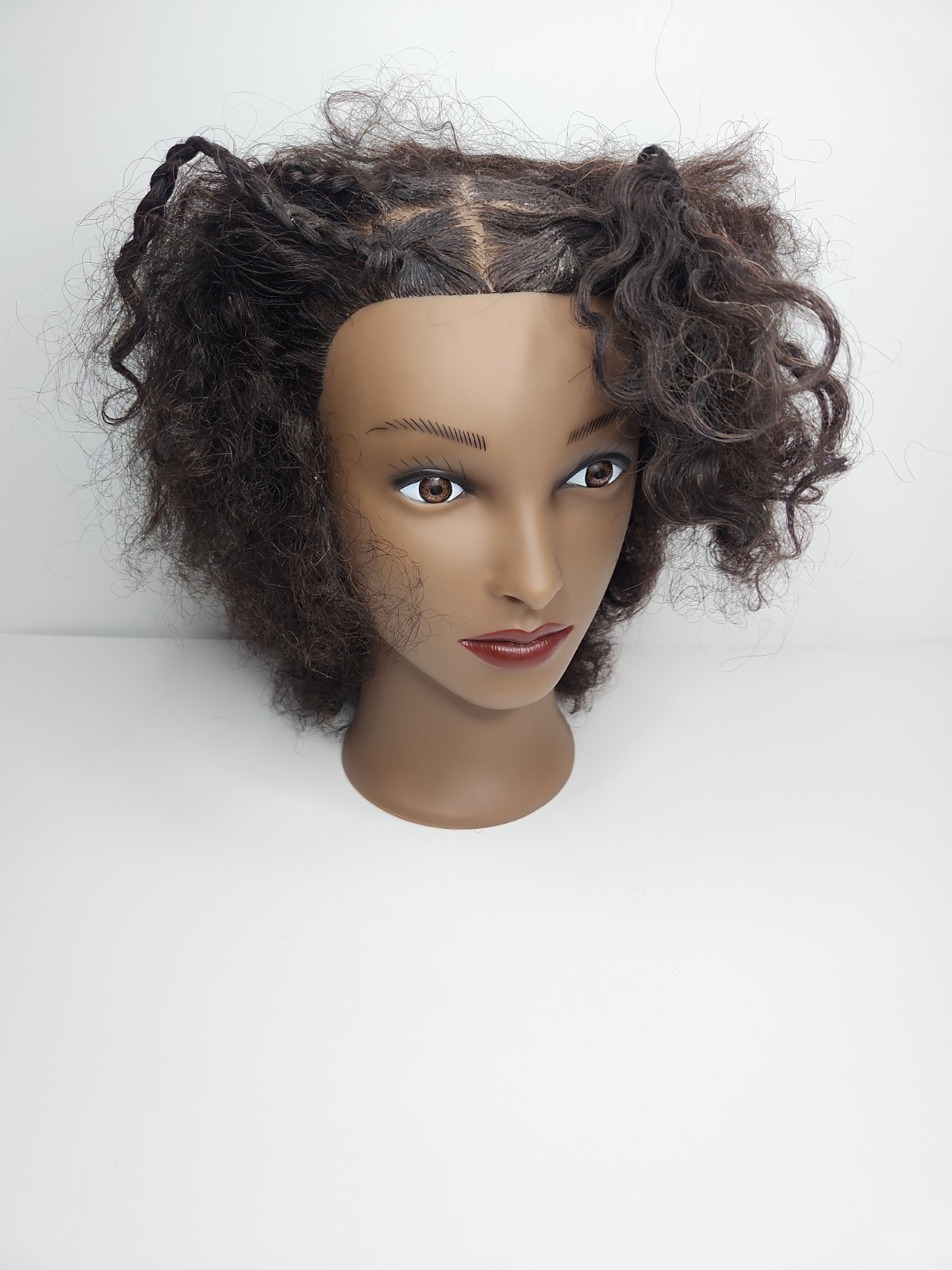 African American Mannequin Head with 100% Human Hair for Styling & Braiding