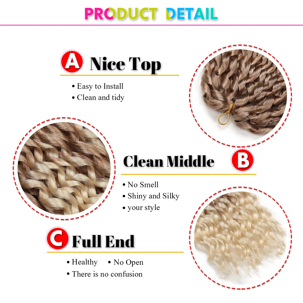 16Inch Freetress Ombre Synthetic Loose Deep Wave Twist Crochet Hair Extensions