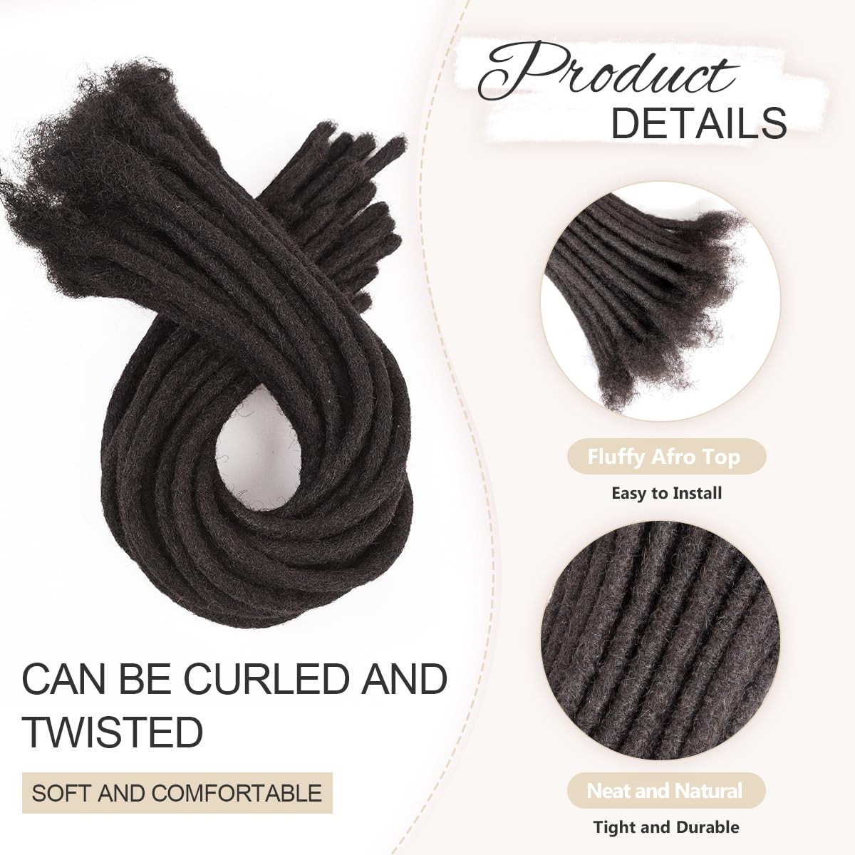 Originea Daixi 0.8Cm Thickness 14 Inch 20 Strands 100 Real Human Hair Dreadlock
