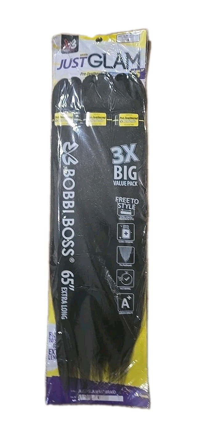 BOBBI BOSS JUST GLAM 65″ BRAIDING HAIR SUPER LONG BRAID #4- NEW 3-PACK