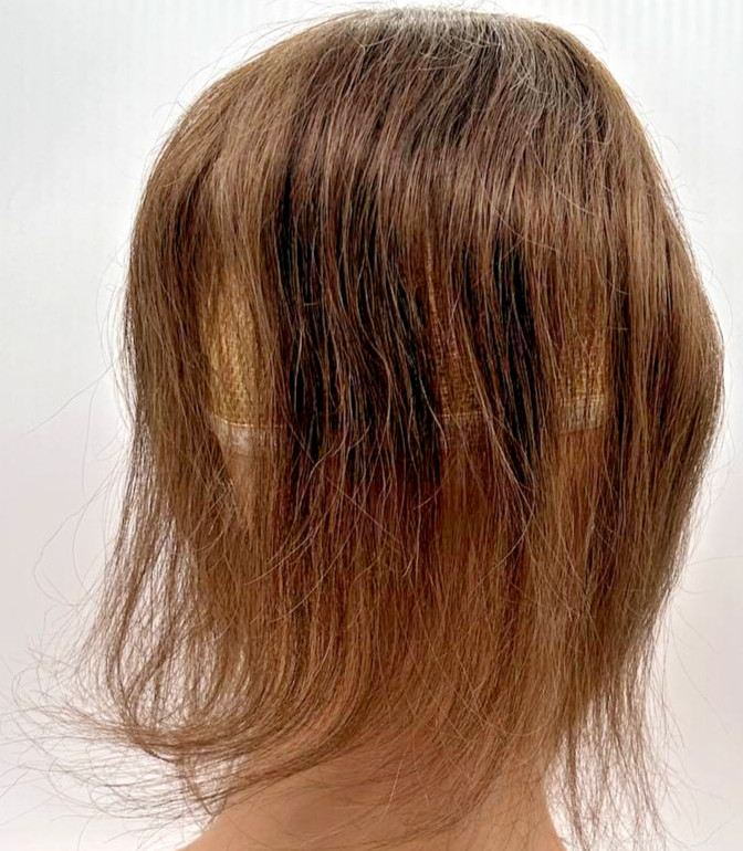 Benehair 12in Straight Human Hair Dark Brown Topper 9 * 12CM Silk Base