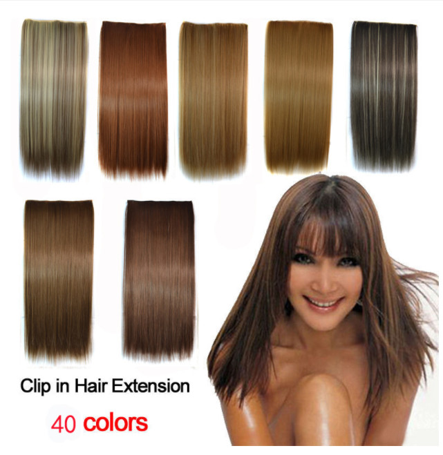 European and American women’s long straight hair extensions one-piece five-clip