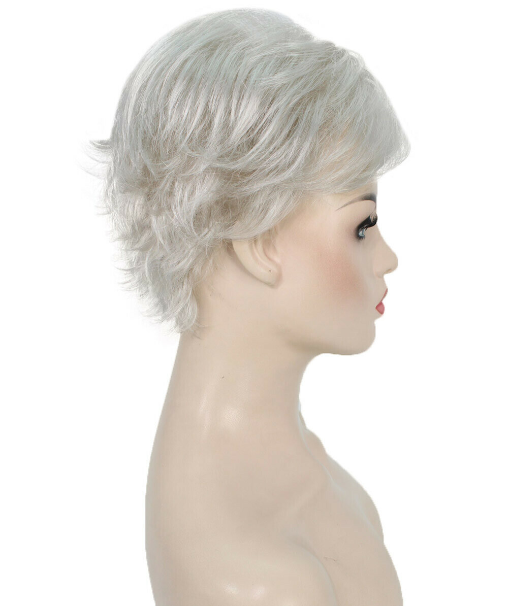 Dorothy – Straight Kanekalon Synthetic Fiber Full Wig, 2-4.5 in, Silver Grey
