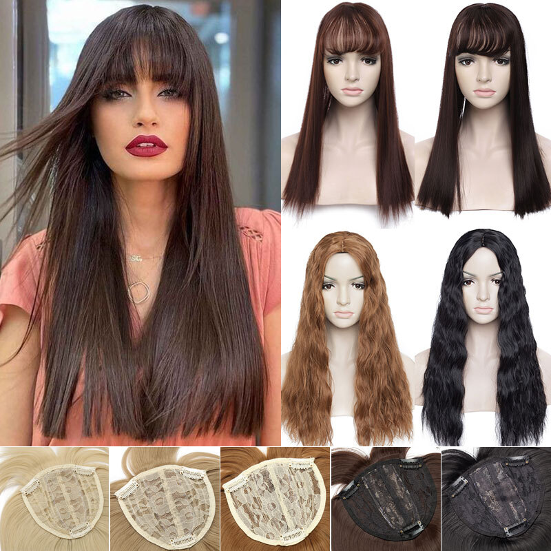 HOT Topper Piece Clip In Real AS Human Hair Top Toupee Women Wig Silk Hair Piece