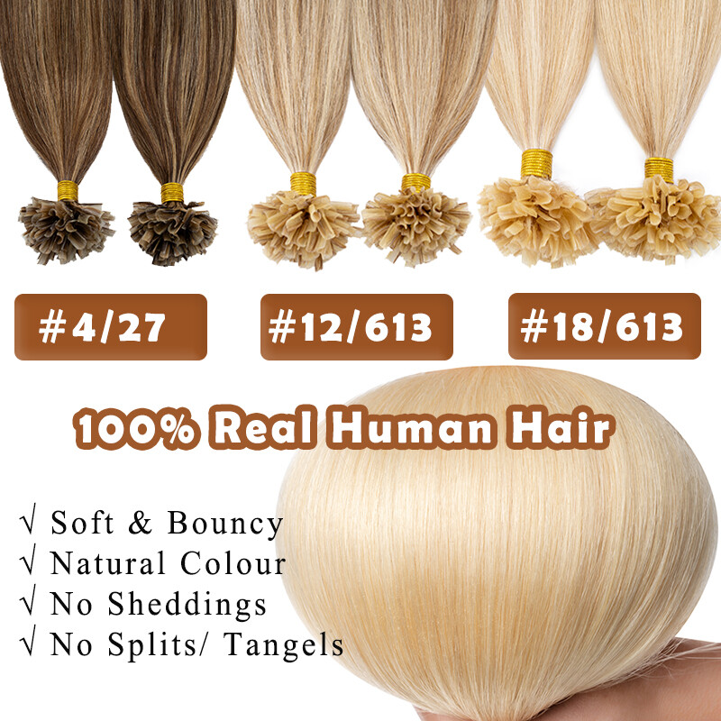 300S Thick Pre-bonded Nail U Tip 100% Human Remy Hair Extensions Full Head 24″