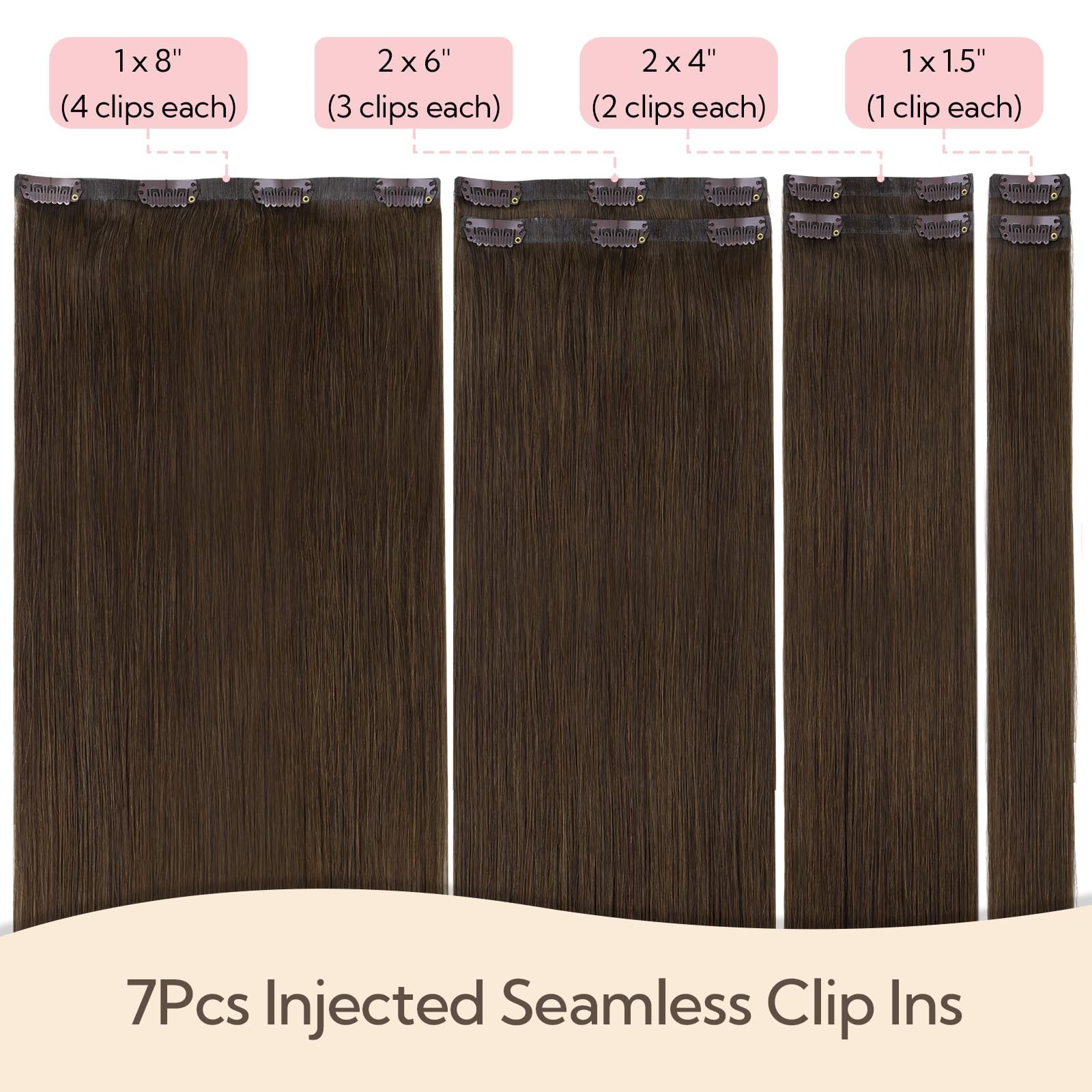 Hotbanana Invisi Edge Clip In Hair Extensions 14Inch 120G Injected Seamless