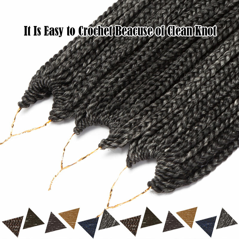 Pre-Braided Micro Box Braids Long Crochet 3X Braiding Hair Extensions for Woman