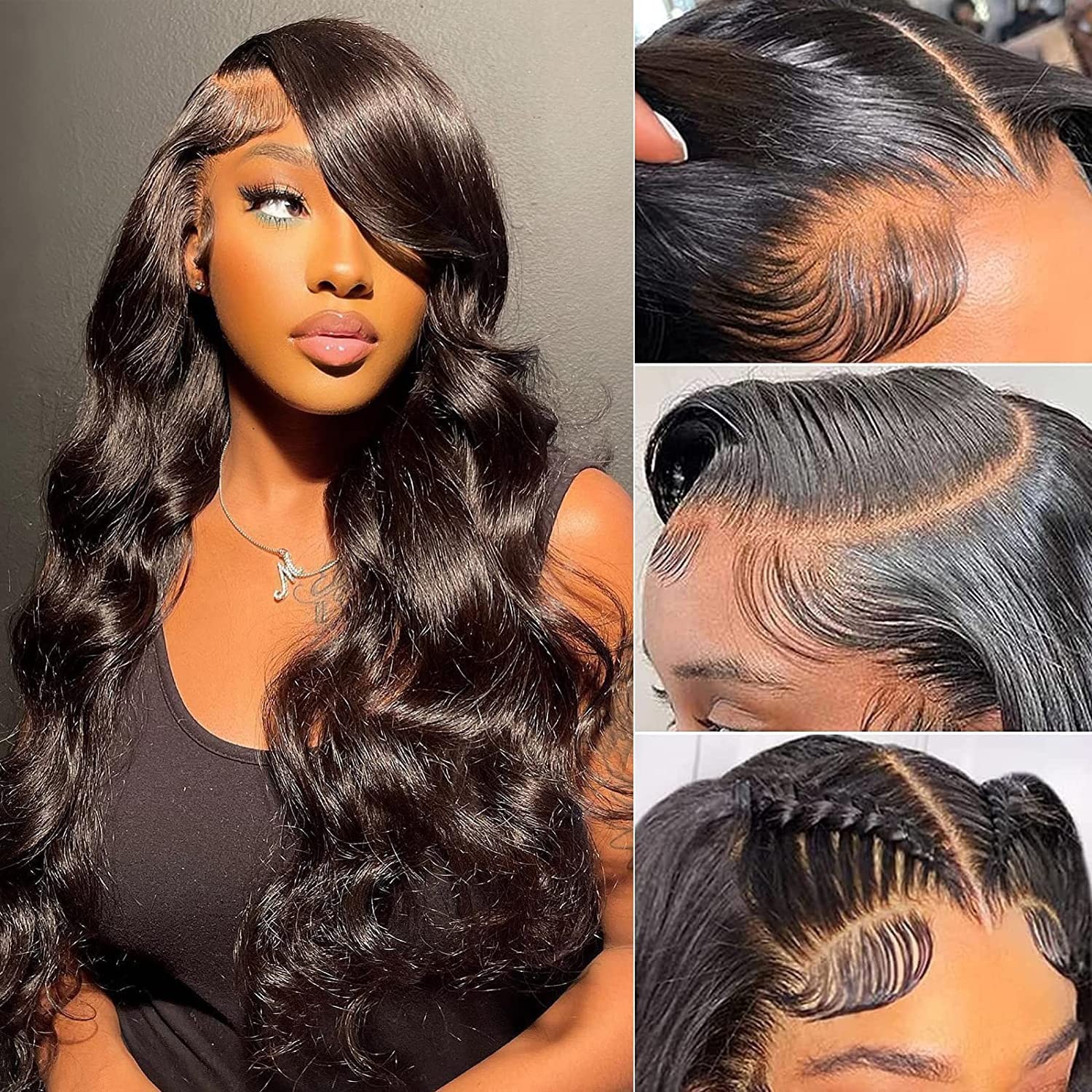 Luxury 13×4 Transparent Lace Front Wig – 100% Human Hair, Natural Color, 20 Inch