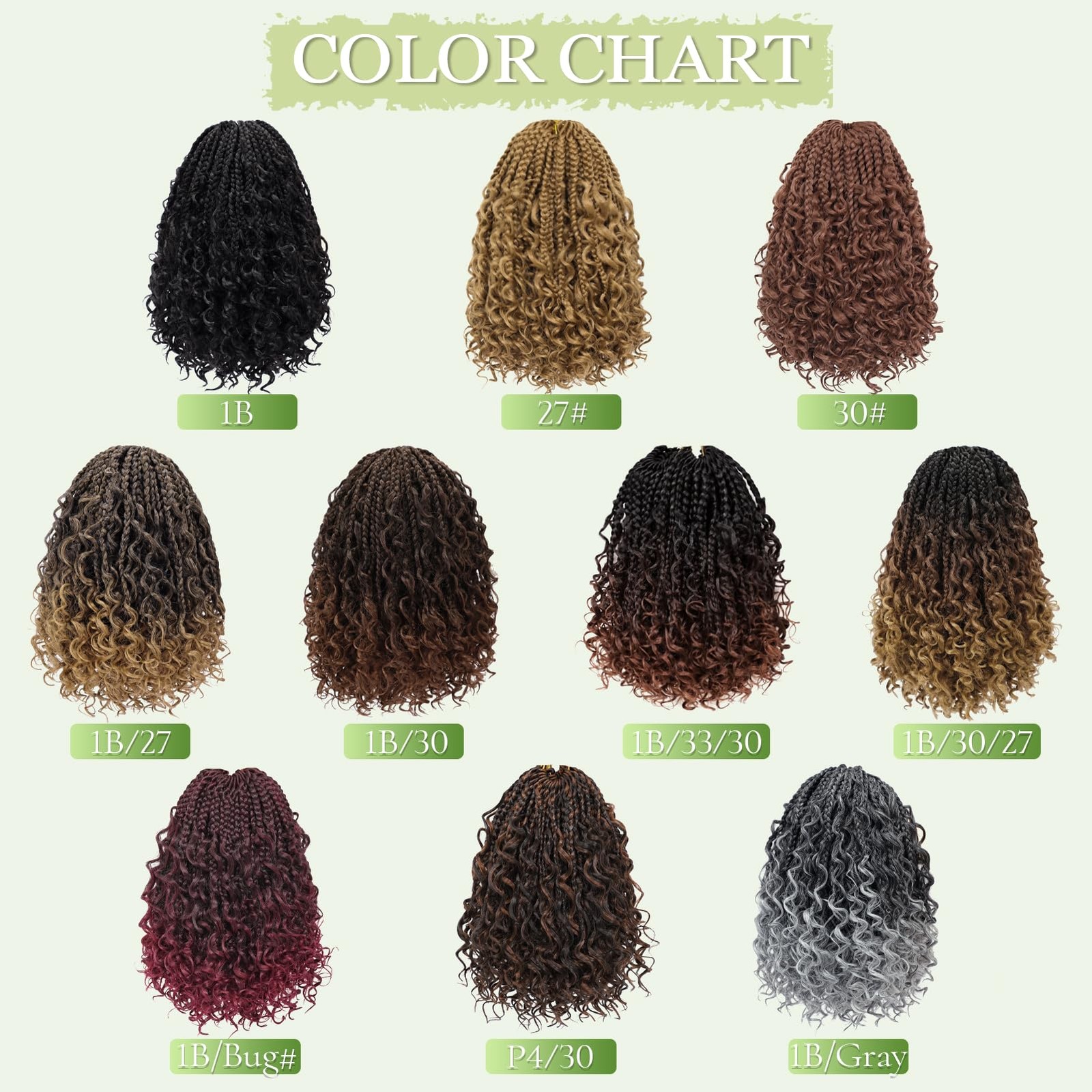 Goddess Box Braids Crochet Hair 14 Inch 8 Packs Pre-looped Bohomian Crochet B…
