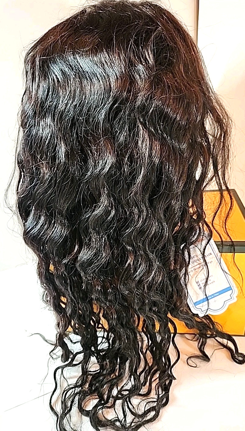 100% Human Hair 24″ Body Wave 150% Density 13×6 Lace Front Wig #1B Natural Black