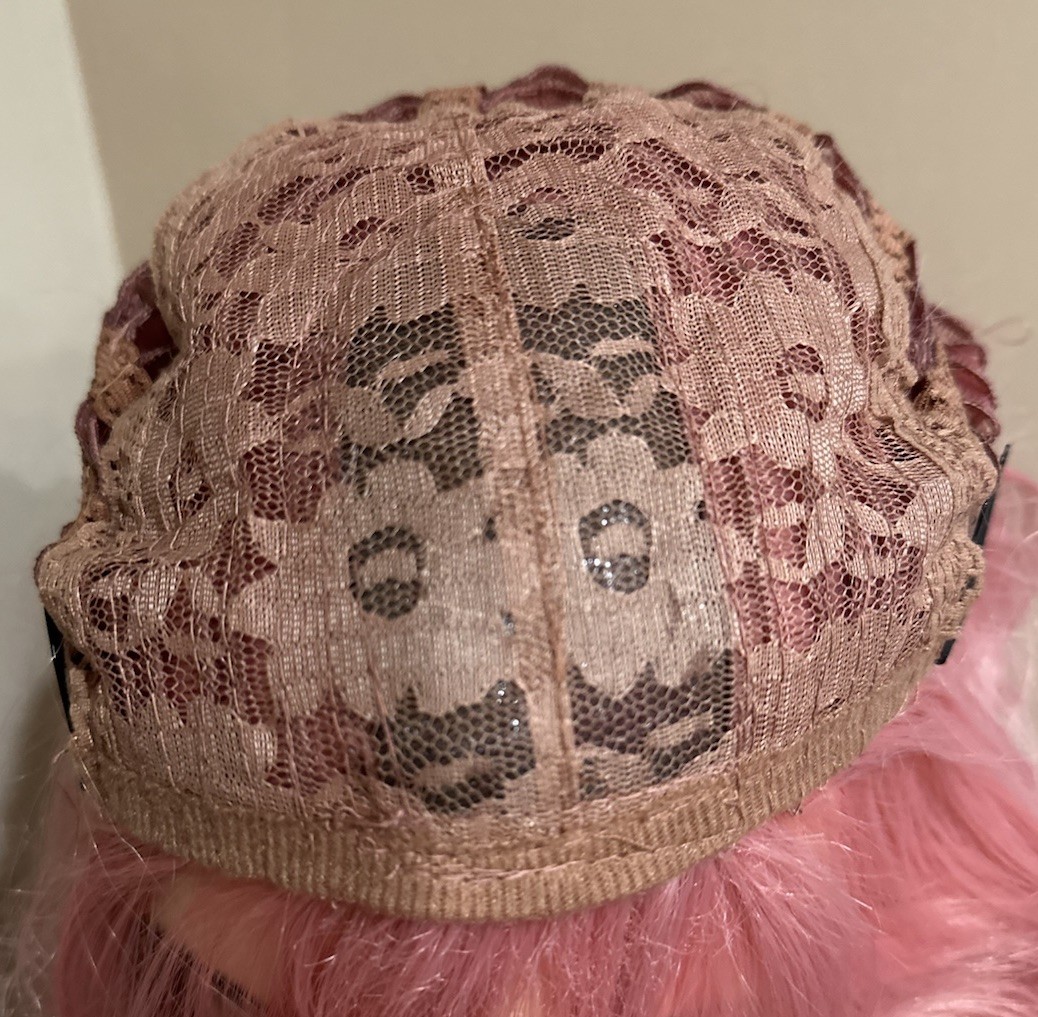 Beshe ? Lace Front Pink Curled Wavy Punk Grunge Gothic Wig 14”