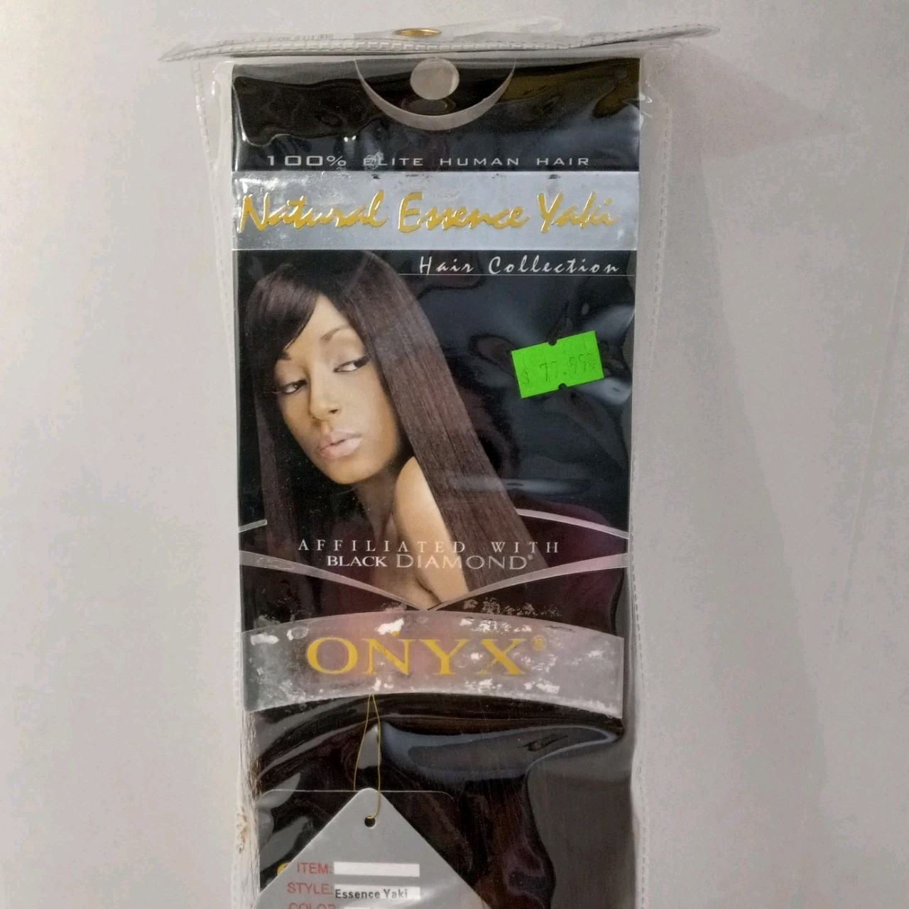 ONYX Black Diamond 100% Human Hair Natural Essence Yaki Weave Extension 18″