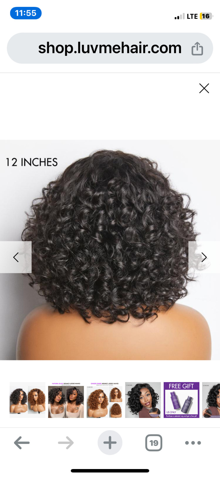 Luvme Hair Mature Bouncy Left C Part Natural Black Ombre Loose Wave Glueless
