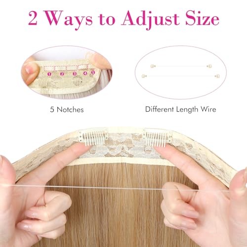 Invisible Wire Hair Extensions 24 Inch (Pack of 1) Dark Blonde with Highlights