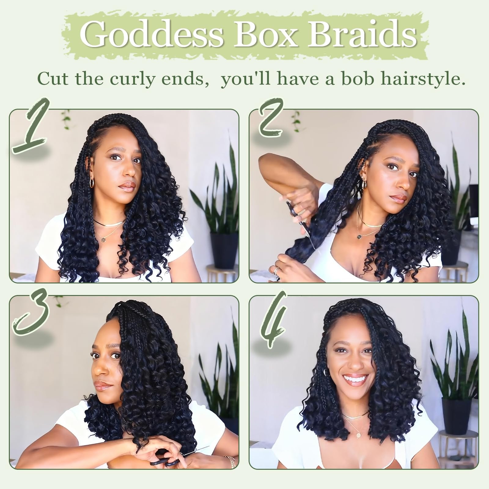 Goddess Box Braids Crochet Hair 14 Inch 8 Packs Pre-looped Bohomian Crochet B…