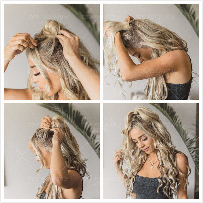 8PCS Clip In Real 100% Human Hair Extensions Full Head 16 18 20″ Straight Ombre