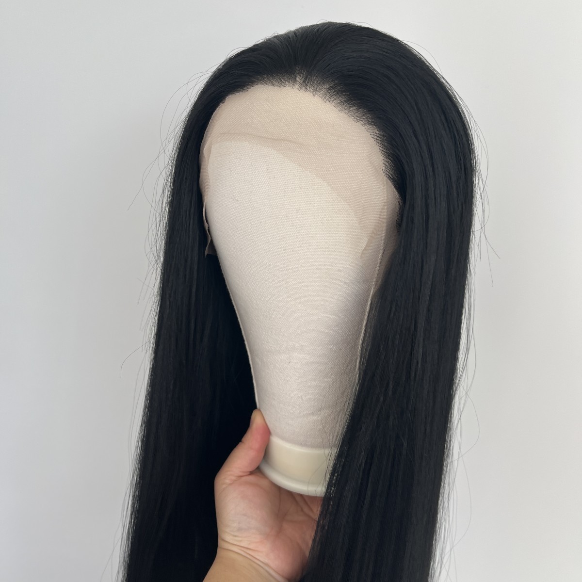 Long Straight Heat Resistant Hair Lace Frontal Wigs Off black Layered Soft
