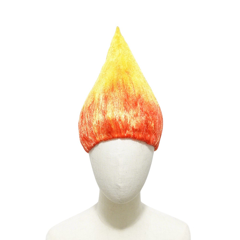 Flame Gradient Pointy Troll Wig Synthetic Heat Resistant Halloween Cosplay Party