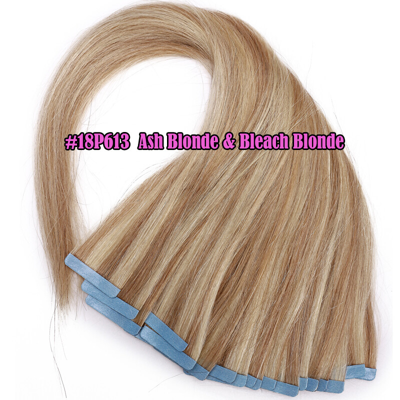 150g+ Tape In Real Human Hair Extensions Remy Full Head Black Brown Blonde Ombre
