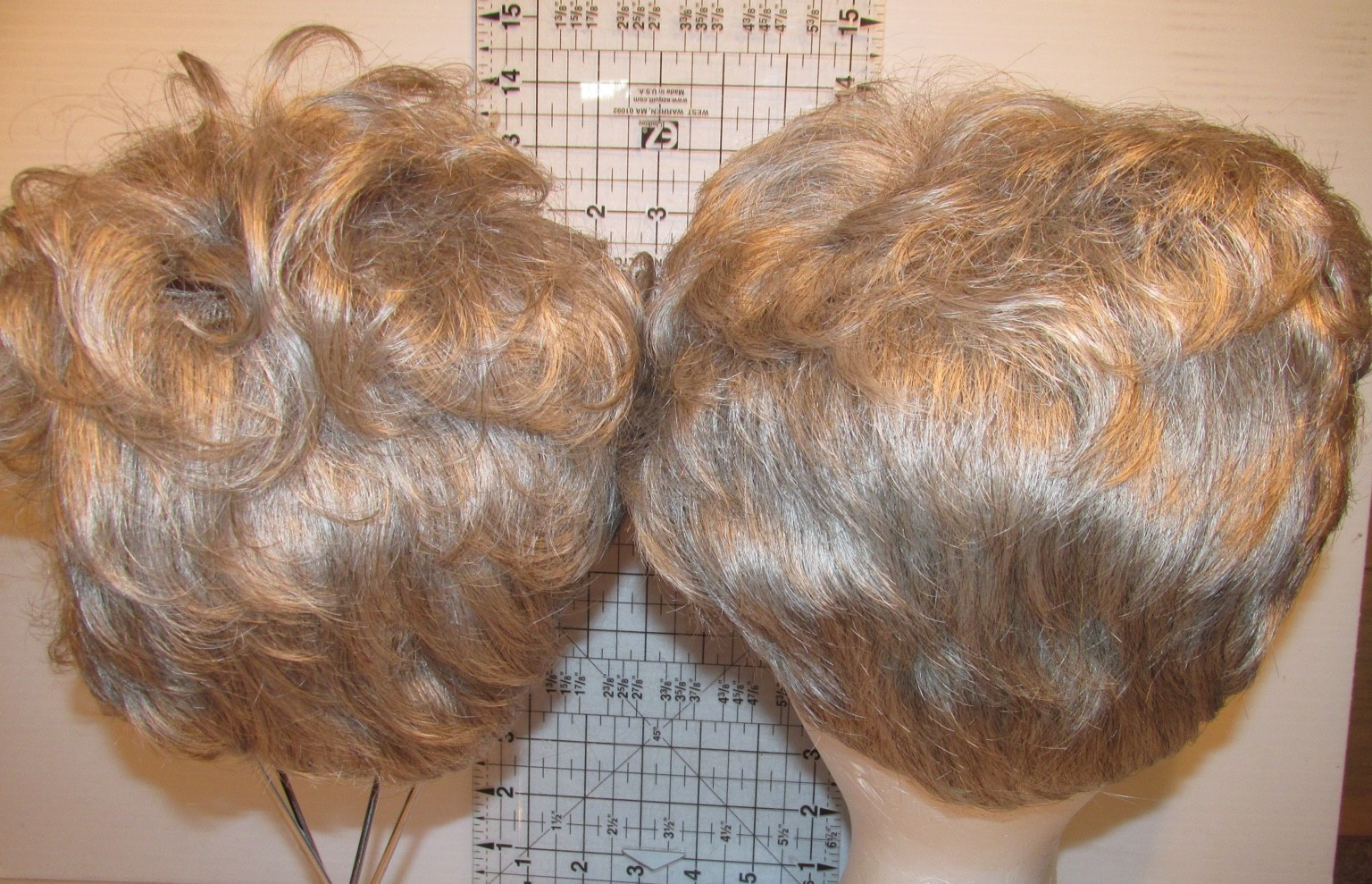 lot (2) Paula Young Wig GREY Short Cropped Layers Silver