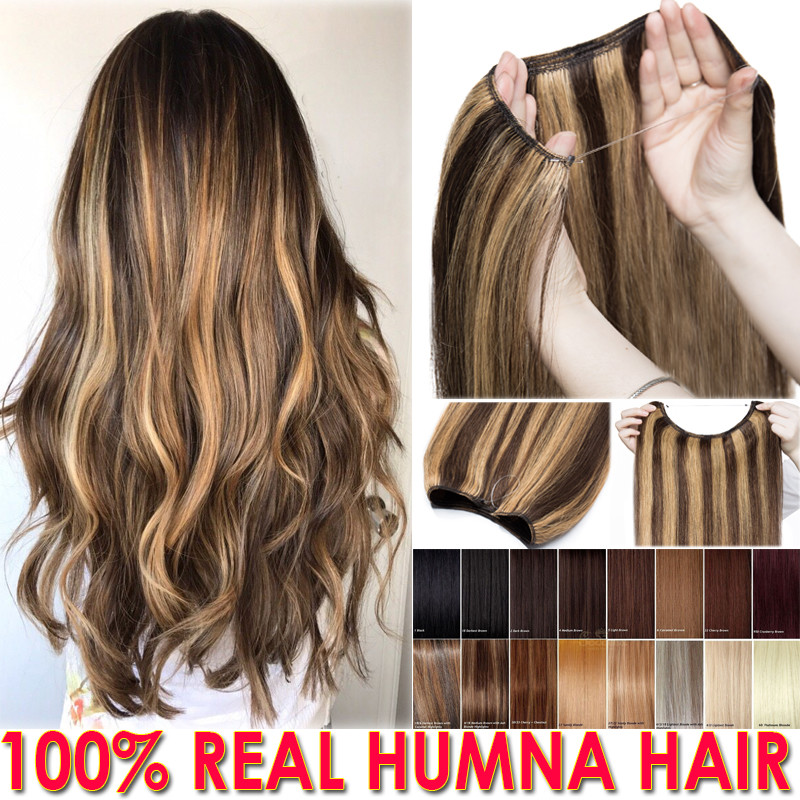 Hidden Secret One Piece Weft Wire In 100% Real Human Hair Extensions Weave Thick