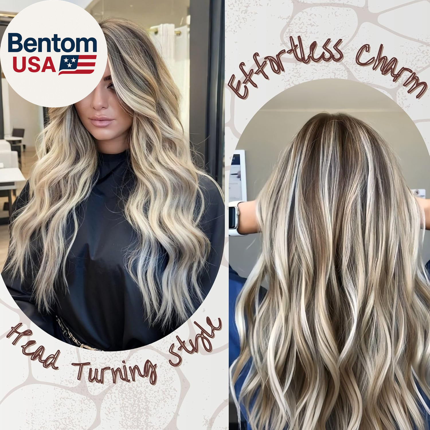 Highlight Ash Blonde Lace Front Wig 24″ Wavy Ombre Blonde 13×4 Pre Plucked Wig