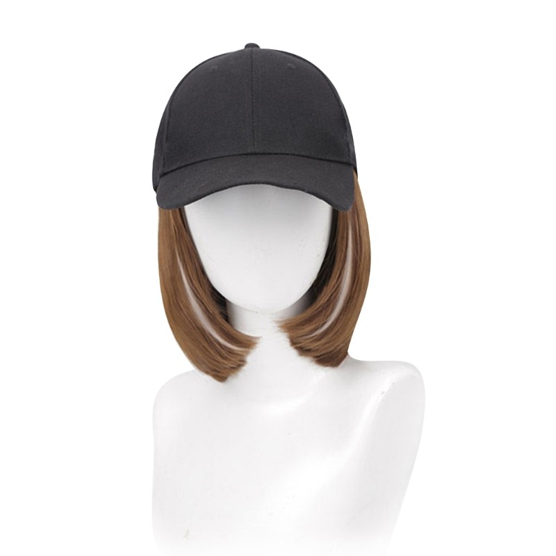 Cancers Patients Baseball Hat with Long Hair Wigs Synthetic Hat for Women Casual