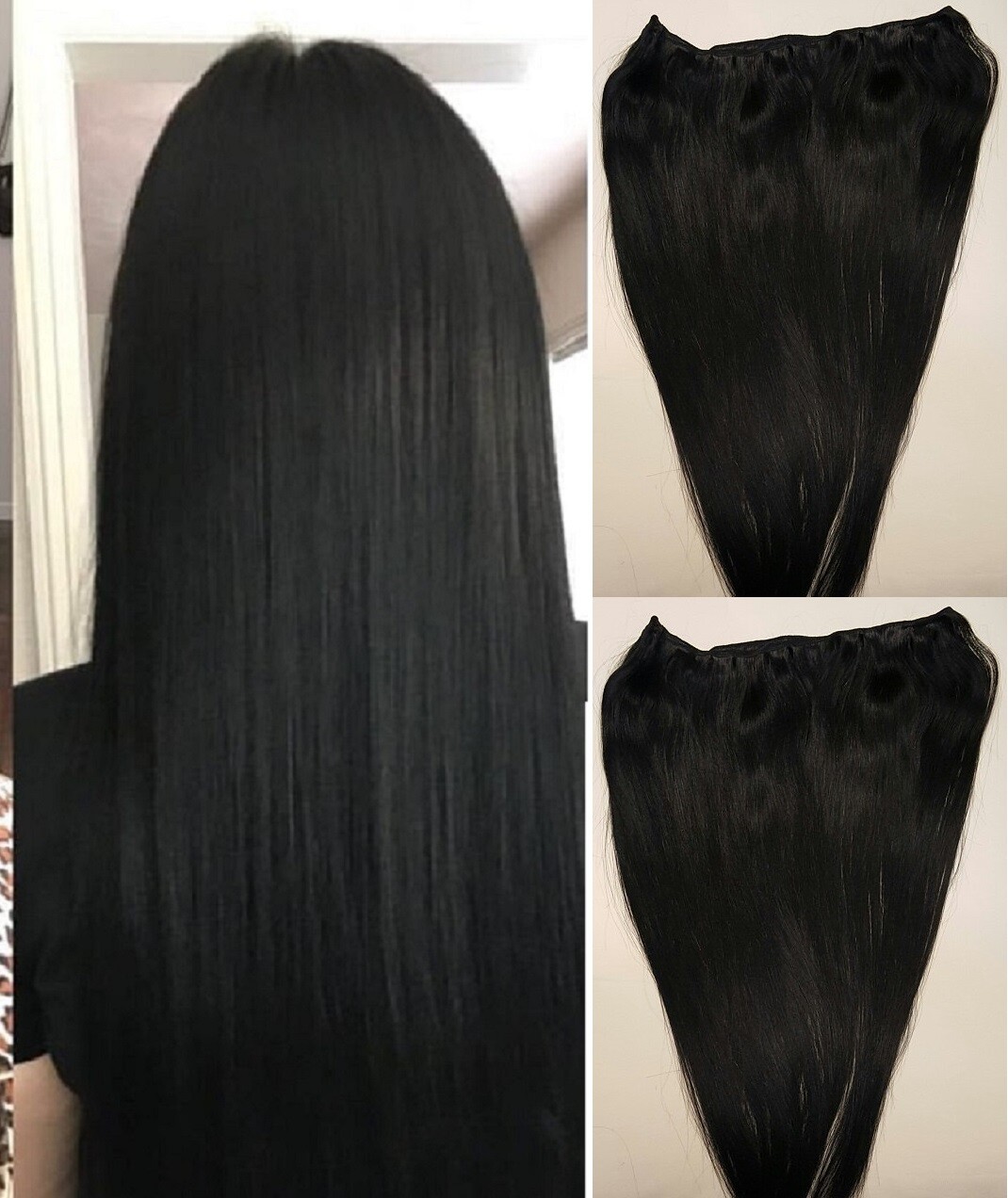 20″ Machine Weft Hair Weave, Sew In,100 grams,Human Hair Extensions Weft #1