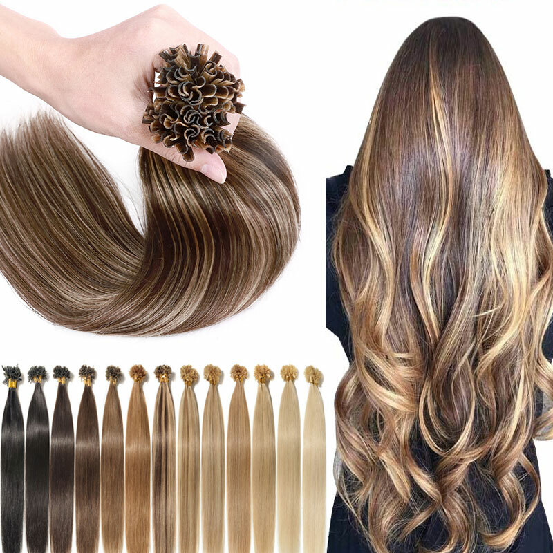 1G Russian Fusion Pre Bonded U-Tip Nail 100% Remy Human Hair Extensions Keratin