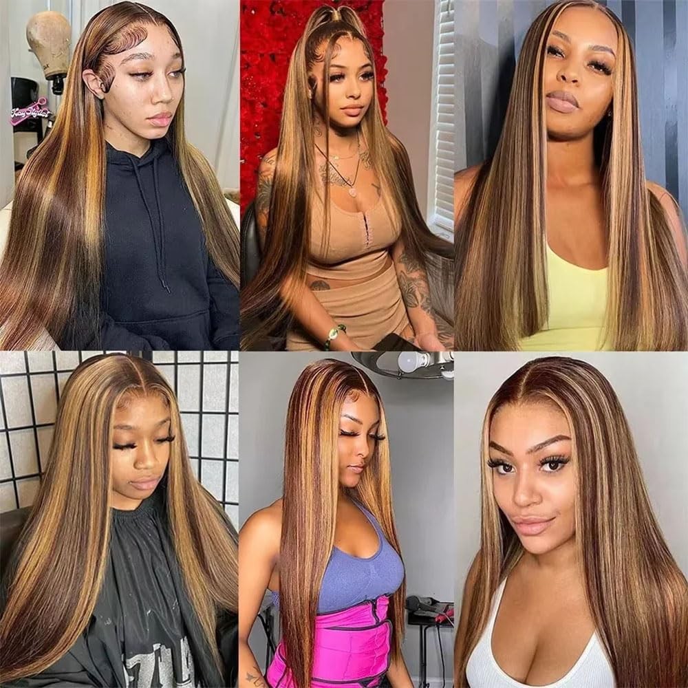 Hrceyocr P4/27 Blonde Bundles Human Hair Straight Bundles 14 16 18 Inch