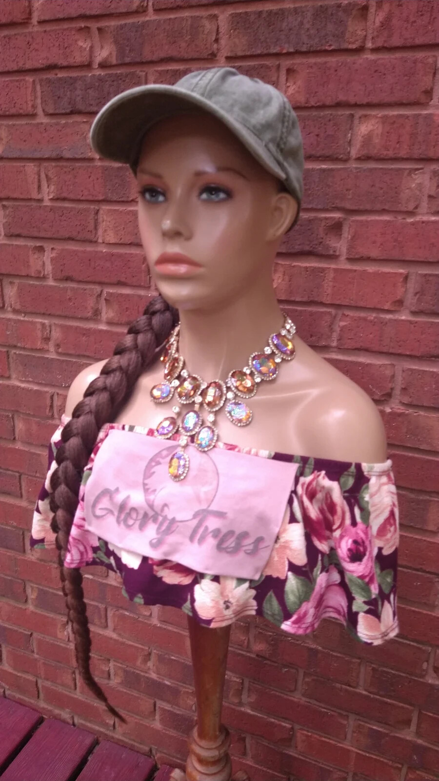Handmade Ponytail Hat Wig | 32″ Ombre Auburn Long Whip Braided Yaki Texture