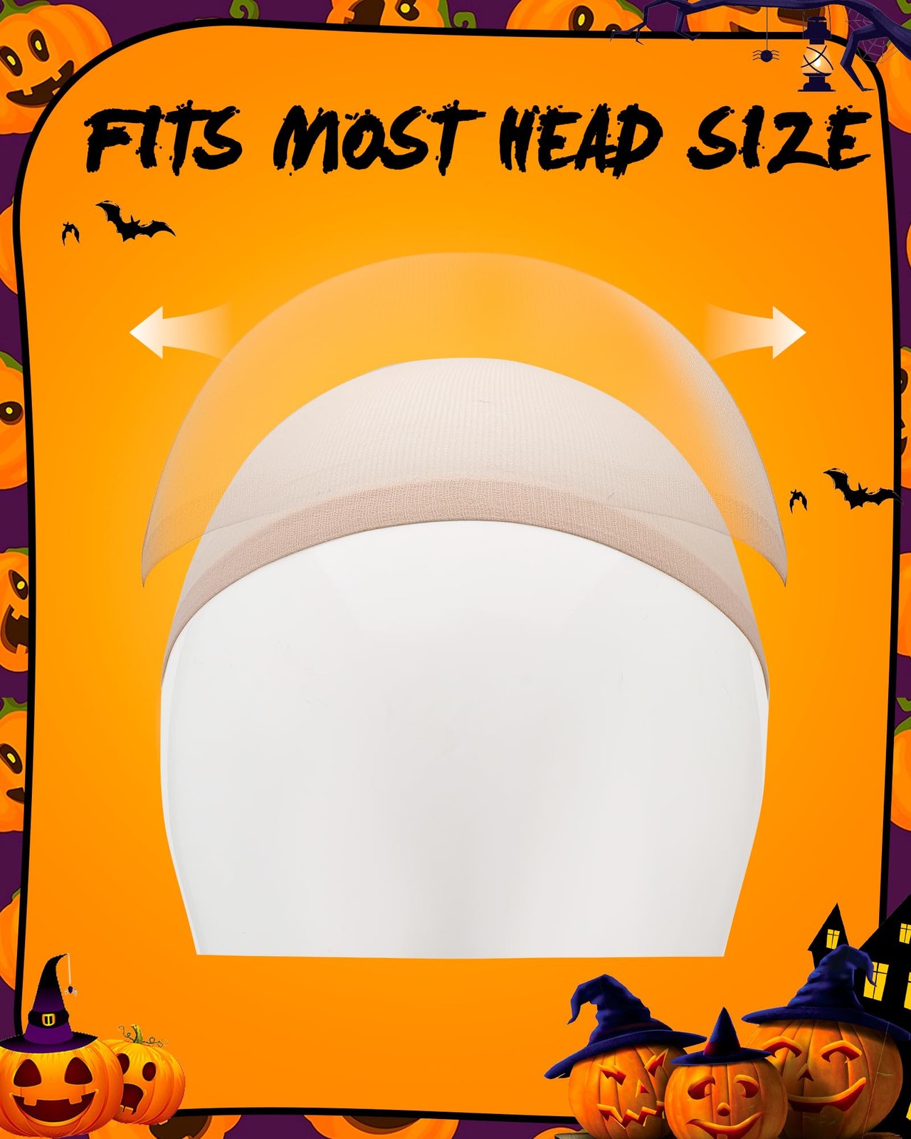 Hoedia 2-Pack Latex Bald Cap with 2 PCS Wig Caps 3 cm x 2 x 1 cm, Natural