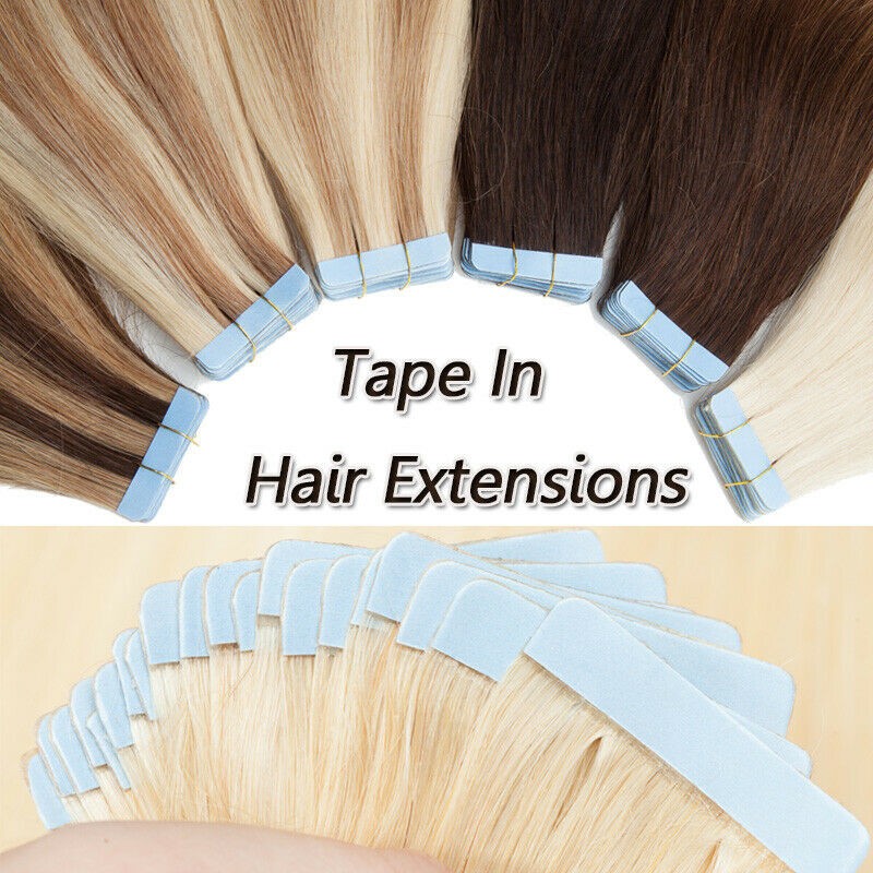 Thick Tape In Human Hair Extensions Straight Long Lasting Remy Hair Skin Weft15A