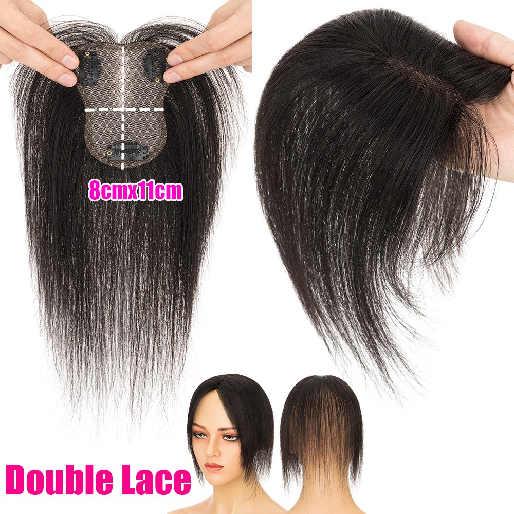 3D Cover Clip in Bangs Real Human Hair Extensions Hairpieces Front Piece Topper