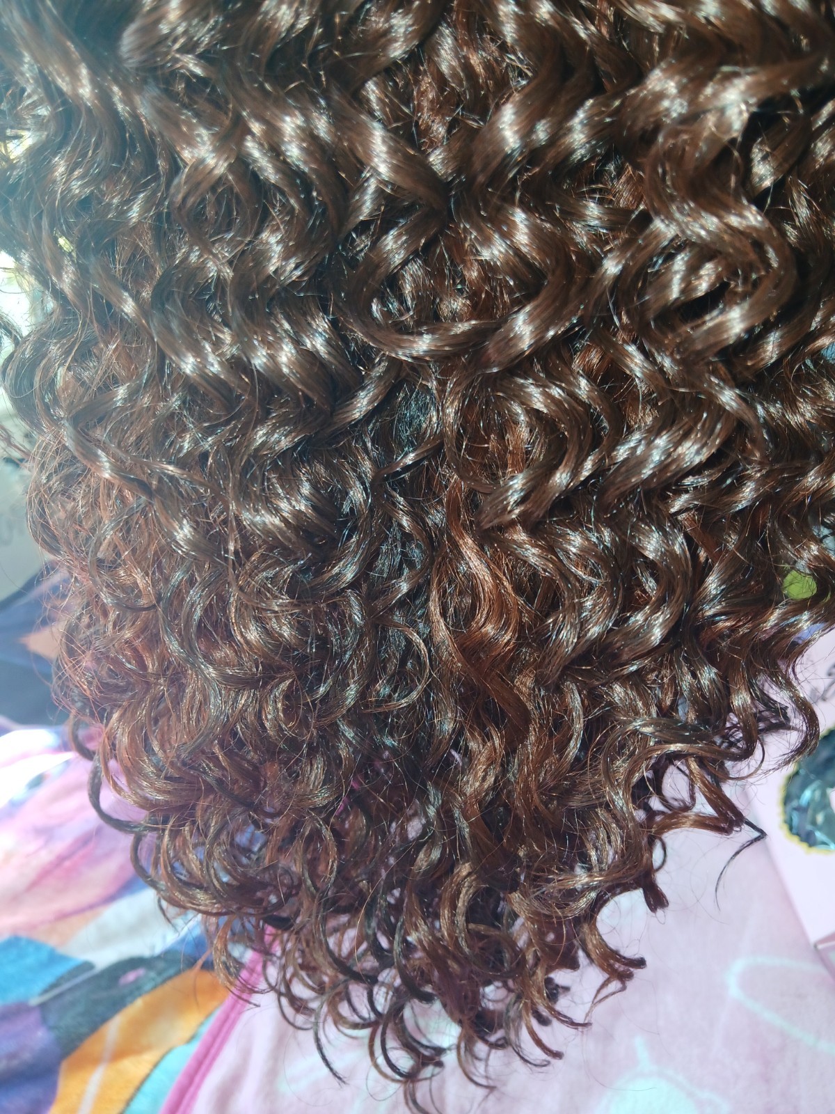 Human Hair Mix Blend Curly Auburn 360 Lace Wig