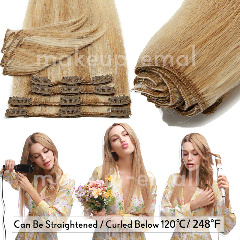 Clip In Real Human Remy Hair Extensions 8-Pieces Full Head Trendyhair Balayage