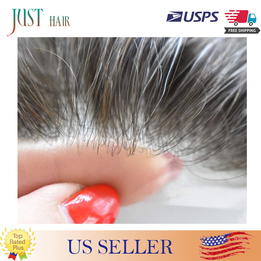 Invisible Thin Skin Mens Toupee Remy Hair Replacemen Poly Hairpieces System PAPY