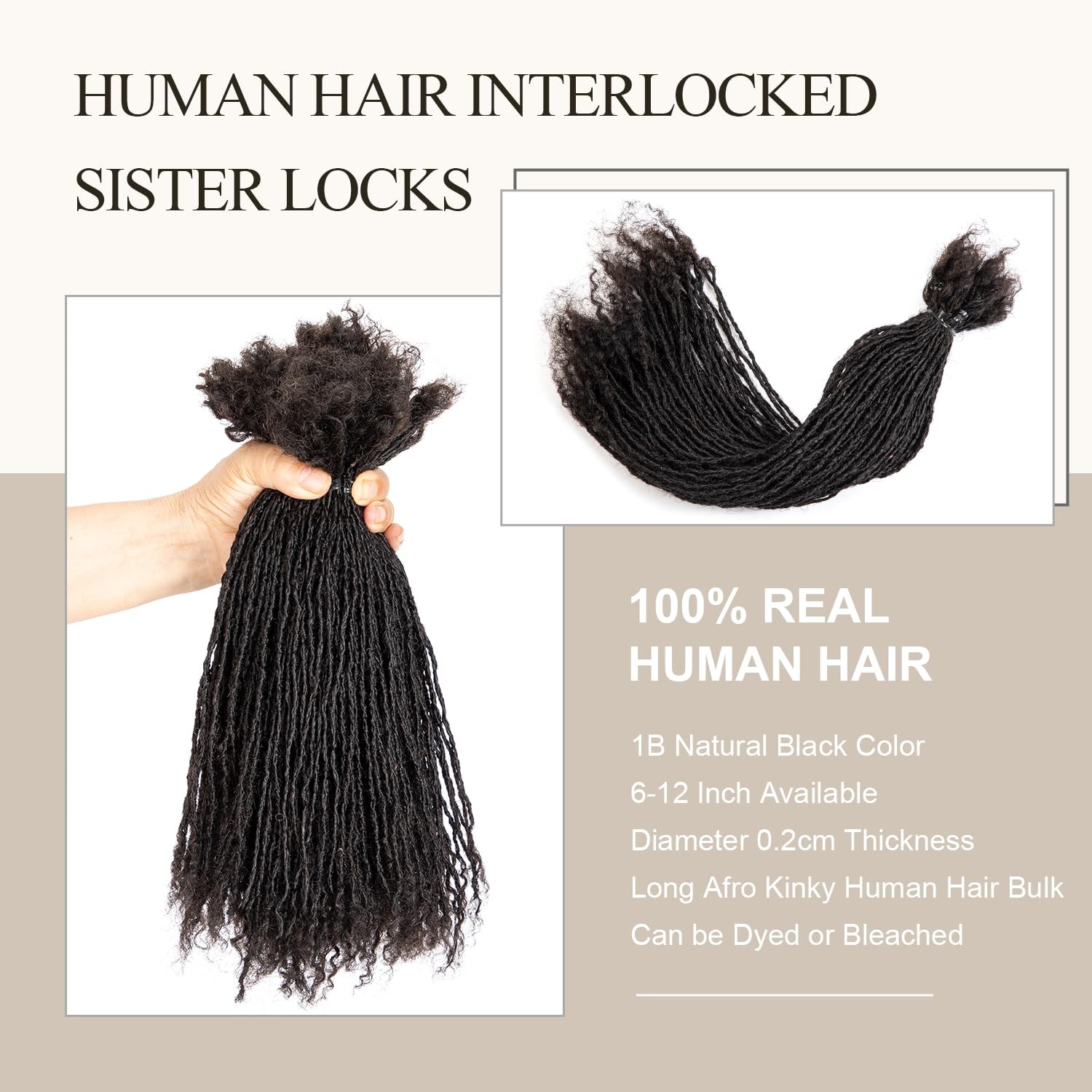 Originea Daixi Handmade Interlocking Sisterlocks Curly Tips 100 Real Human Hair