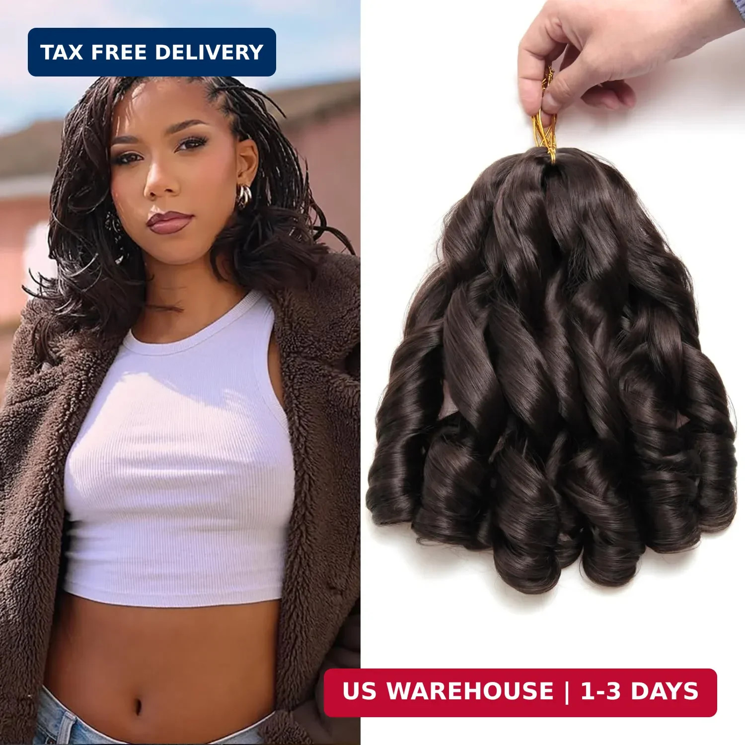 French Curl Braiding Hair, 4#, 12 Inch, 8 Packs | French Curl Crochet Braids, Cu