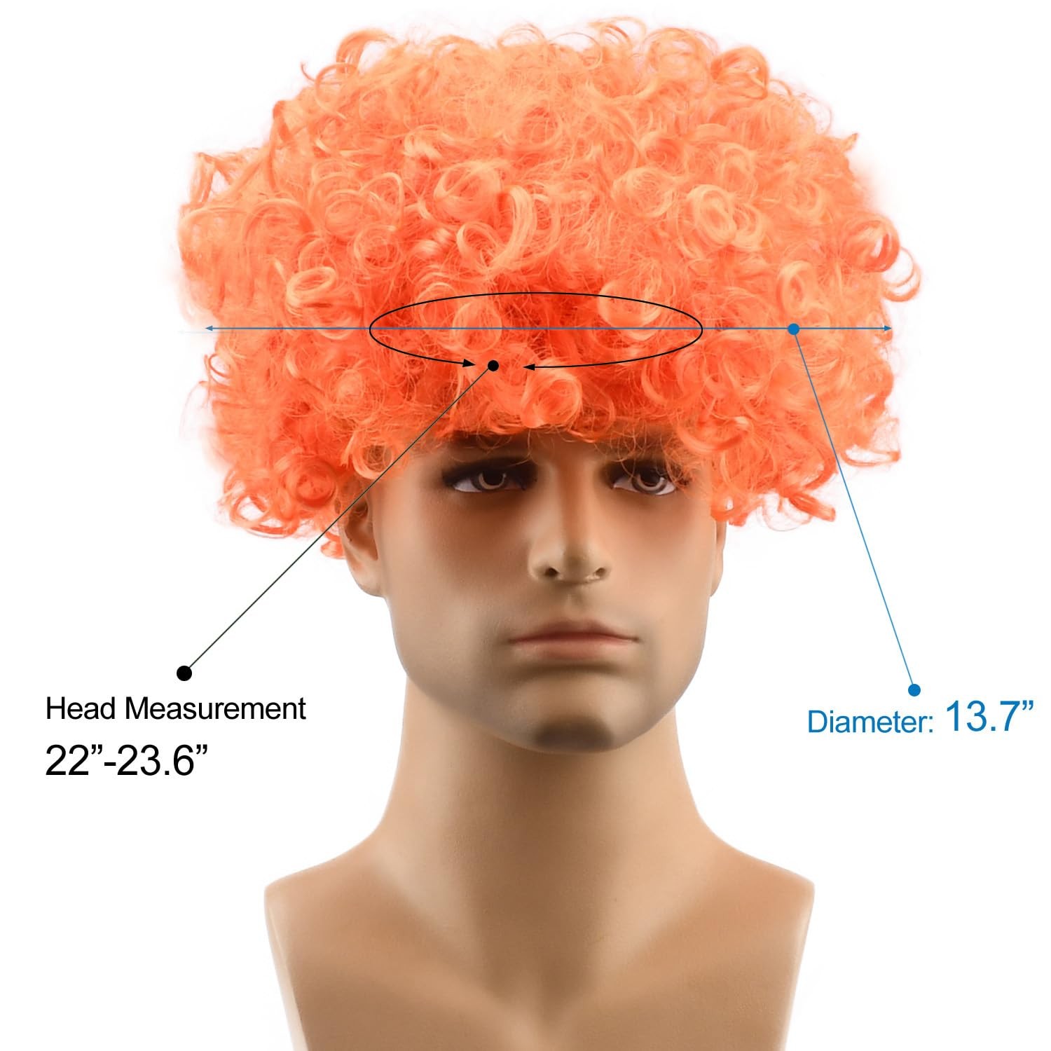 Unisex Short Fluffy Afro Wigs-Women Men Kinky Curly Disco Hippie Wig for Cost…